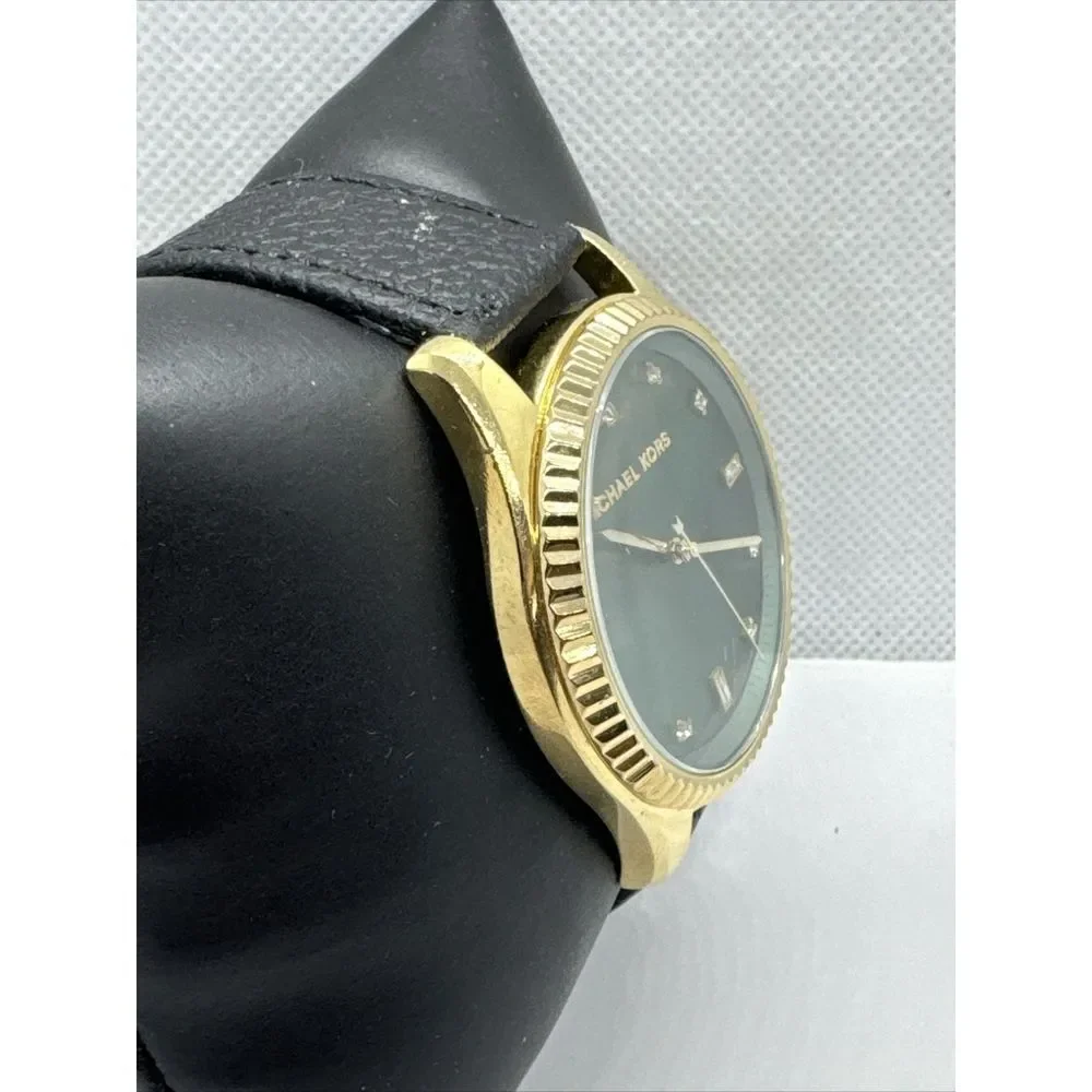 Michael Kors Blake MK3226 Women's Black Leather Analog Dial Quartz Watch JNA811